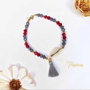 Crimson and Gray Bracelet